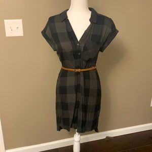 Rock & Republic Olive Green Plaid Dress